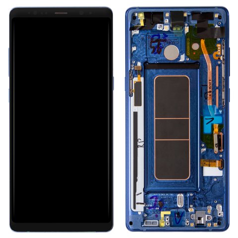 Дисплей для Samsung N950F Galaxy Note 8, синій, з рамкою, Original PRC , deep sea Blue, original glass