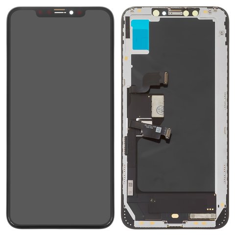 Дисплей для Apple iPhone XS Max, чорний, з рамкою, оriginal lcd, оriginal glass, оriginal flat сable, оriginal touchscreen  Self welded OEM