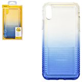 Чохол Baseus для iPhone XR, синій, безбарвний, захисний, з фактурою, з переливом, силікон, #WIAPIPH61-XC03