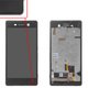 Дисплей для Sony E5603 Xperia M5, черный, с рамкой, Original, з гравіровкою NOT FOR SALE