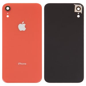 Задняя панель корпуса для iPhone XR, оранжевая, со стеклом камеры, small hole