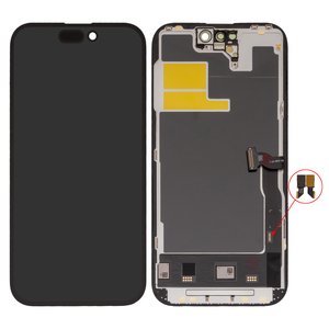 Дисплей для iPhone 14 Pro, черный, с рамкой, High Copy, без микросхемы, AMOLED , GX OEM soft, 120Hz
