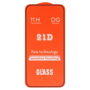 Защитное стекло для Apple iPhone 15 Pro, совместимо с чехлом, Full Glue, без упаковки , черный