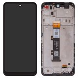 Дисплей для Motorola Moto E32s, чорний, з рамкою, High Copy