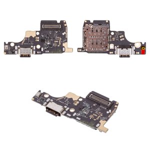 Шлейф для Xiaomi Poco M7 Pro 5G , Redmi Note 14 5G, конектора зарядки, з компонентами, High Copy, плата зарядки