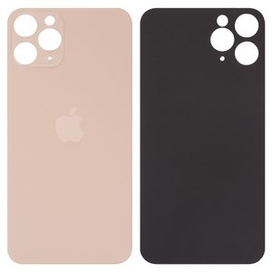 Задняя панель корпуса для iPhone 11 Pro, золотистая, не нужно снимать стекло камеры, Original PRC , big hole, matte gold