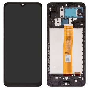 Дисплей для Samsung A127 Galaxy A12 Nacho, черный, с рамкой, High Copy