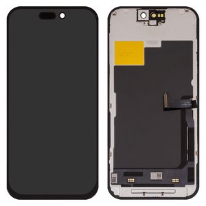 Дисплей для iPhone 15 Pro, черный, с рамкой, Copy, TFT , ZY, LTPS HD+