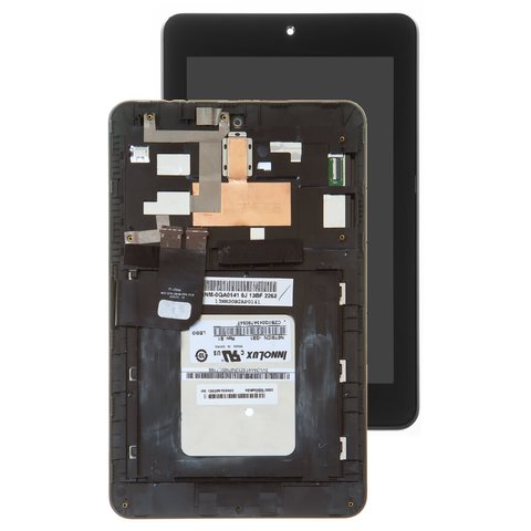 Pantalla LCD puede usarse con Asus MeMO Pad HD7 ME173X Rev.2  K00B , negro, con marco, #GN070ICNB040S N070ICN GB1