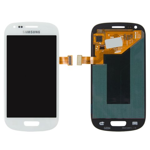 LCD compatible with Samsung I8190 Galaxy S3 mini, white, without frame, original change glass 