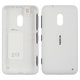 Housing Back Cover compatible with Nokia 620 Lumia, (white, with side button)