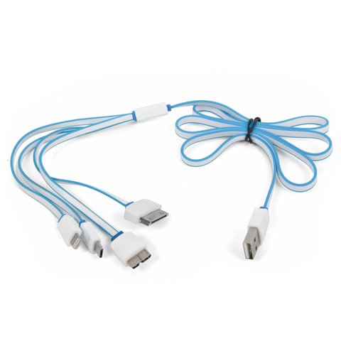 Универсальный USB кабель, для зарядки телефона, 4 в 1, USB тип A, USB 3.0 micro тип B, micro USB тип B, Lightning, 30 pin для Apple