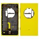 Housing Back Cover compatible with Nokia 1020 Lumia, (yellow, with side button, full set)