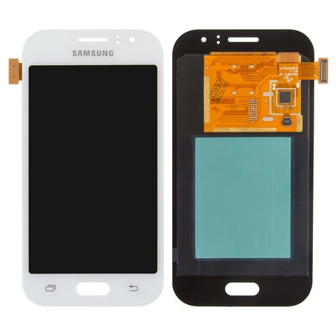 Pantalla LCD puede usarse con Samsung J110 Galaxy J1 Ace, J111F Galaxy J1 Ace Neo , blanco, sin marco, Original PRC , original glass