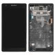 LCD compatible with Sony D6563 Xperia Z2a, (black, with frame)