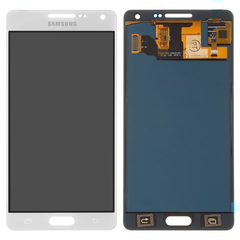 LCD compatible with Samsung A500 Galaxy A5, white, without adjustment of light, without frame, Copy, TFT  