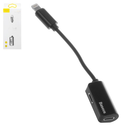 Adapter Baseus L37, Lightning to Dual Lightning 2 in1, doesn't support microphone , Lightning, black, 2 A  #CALL37 01