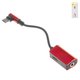 Adaptador Baseus L45, no soporta micrófono, en forma de L, de USB tipo-C a 3.5 mm 2 en 1, USB tipo C, TRS 3.5 mm, rojo, 1 A, #CATL45-09