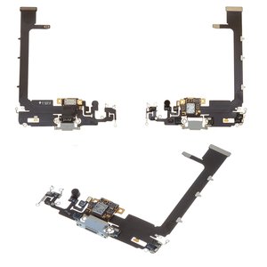 Cable flex puede usarse con iPhone 11 Pro Max, del conector de carga, del conector de auriculares, plateado, con micrófono, Original PRC 