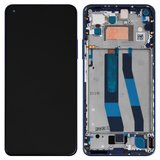 Pantalla LCD puede usarse con Xiaomi Mi 11 Lite 5G NE, azul, con marco, Original (PRC)