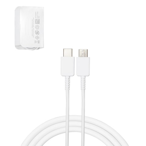 USB Cable compatible with Samsung Cell Phones, 2xUSB type C, 100 cm, 3 A, white, service pack 