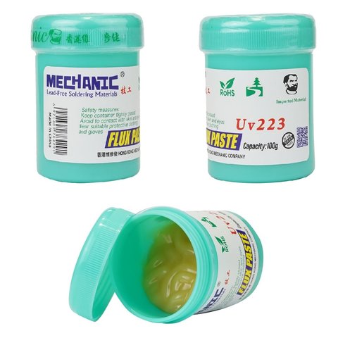 Fundente en pasta Mechanic UV223, para soldadura sin plomo, neutro, 100 g