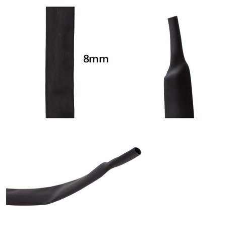 Heat Shrink Tube, 1 m, 8.0 mm, black 