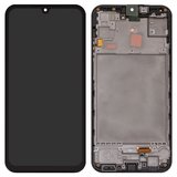 LCD compatible with Samsung M156 Galaxy M15, (black, with frame, Original (PRC))