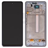 Pantalla LCD puede usarse con Samsung A536 Galaxy A53 5G, azul, con marco, High Copy, original LCD size, (OLED)