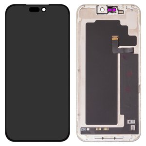 LCD compatible with iPhone 17 Pro Max, black, with frame, change glass 