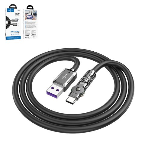 USB кабель Hoco U118, USB тип C, USB тип A, 120 см, 100 Вт, 5 А, чорний, #6942007603423