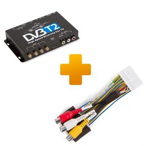 DVB T2 TV Receiver and Connection Cable Kit for Toyota Citroen Peugeot X Touch X Nav Monitors