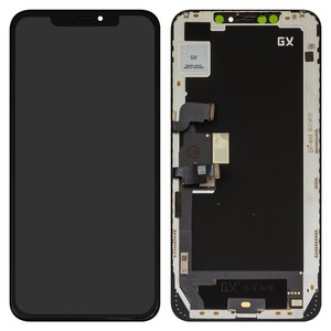 Дисплей для iPhone XS Max, черный, с рамкой, HC, OLED , GX OEM hard