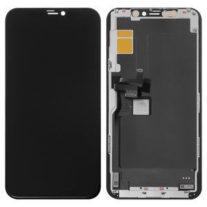 LCD compatible with iPhone 11 Pro, black, with frame, HC, OLED , imisu OEM soft 