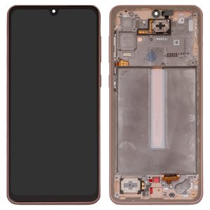 LCD compatible with Samsung A336 Galaxy A33 5G, pink, with frame, Original PRC , peach 