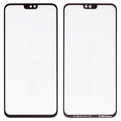 Housing Glass G+OCA PRO compatible with Huawei Honor 8X, Honor View 10 Lite, with OCA film, black 