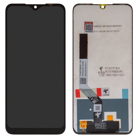 LCD compatible with Xiaomi Redmi Note 7, Redmi Note 7 Pro, black, without frame, FLYCDI, with wide edge, M1901F7G, M1901F7H, M1901F7I