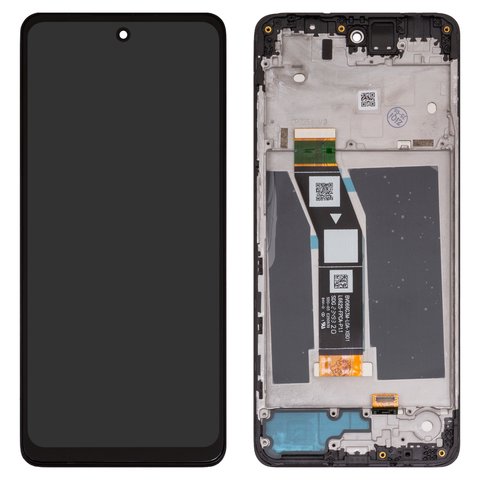 LCD compatible with Motorola Moto G24, Moto G24 Power, black, with frame, High Copy 
