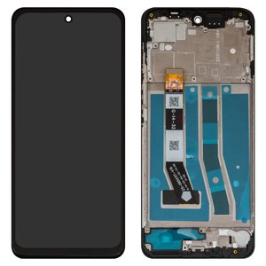 LCD compatible with Motorola Moto G54, Moto G54 Power, black, with frame, High Copy, universal 