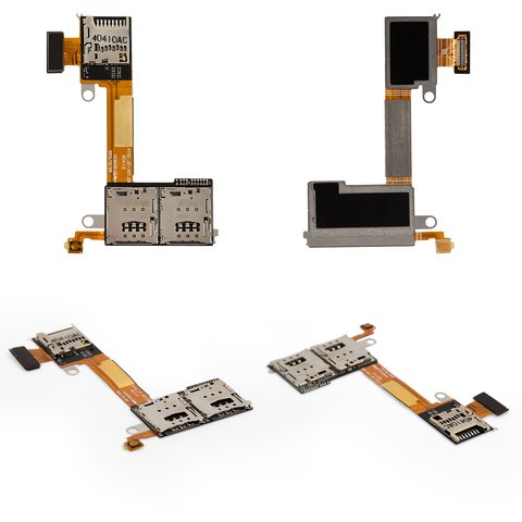 Conector de tarjeta SIM puede usarse con Sony D2302 Xperia M2 Dual, dos tarjetas SIM, con el conector de tarjeta de memoria, con cable flex