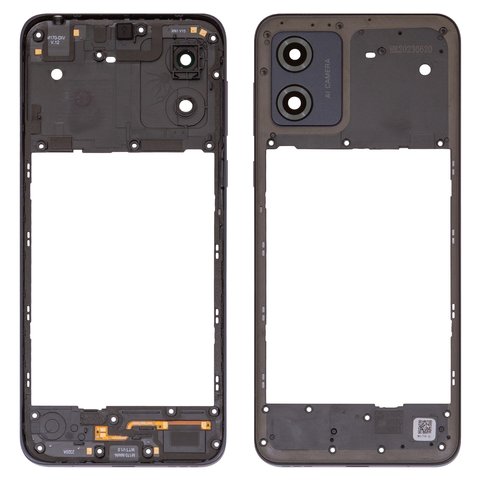 Parte media de carcasa puede usarse con Motorola Moto E13 XT2345, negra, con vidrio de cámara
