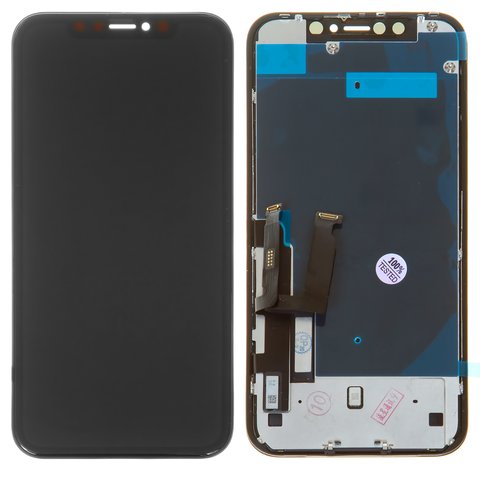 Дисплей для iPhone XR, черный, с рамкой, PRC, Self welded OEM, LG version