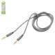 AUX-кабель Hoco UPA03, TRS 3.5 мм, 100 см, сірий, в нейлоновому обплетенні, TRS 3,5 мм до TRS 3,5 мм, #6957531051565