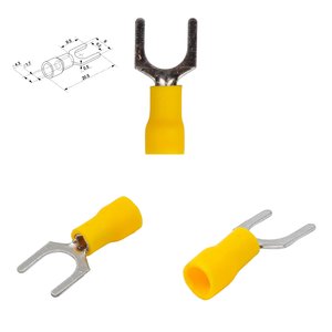 Наконечник SV1.25 6, 6 мм, вилковий, ізольований, жовтий, 10 шт., 0,5 1,5 мм²