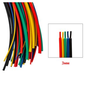 Термоусадочная трубка, 1 м, 3,0 мм, зеленая