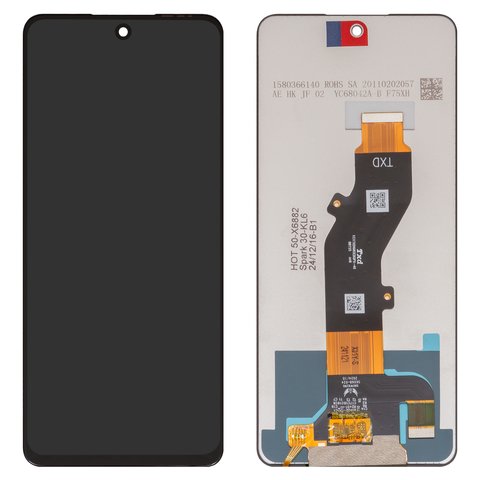 Дисплей для Tecno Spark 30 KL6 ; Infinix Hot 50 4G X6882 , черный, без рамки, High Copy, TXDI670QBAPX 23