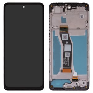 Дисплей для Motorola Moto E14, Moto G04, Moto G04s, черный, с рамкой, High Copy
