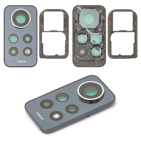 Стекло камеры для Xiaomi Redmi Note 12 Pro 4G, черное, с рамкой