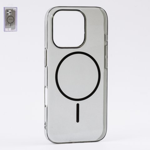 Чехол Fully PC MagSafe для iPhone 16 Pro, черный, прозрачный, магнитный, пластик