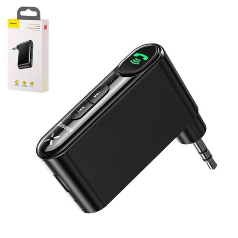 FM трансмітер Baseus Qiyin, чорний, з кнопкою, з Bluetooth, TRS 3.5 мм, micro USB тип B, #WXQY010001